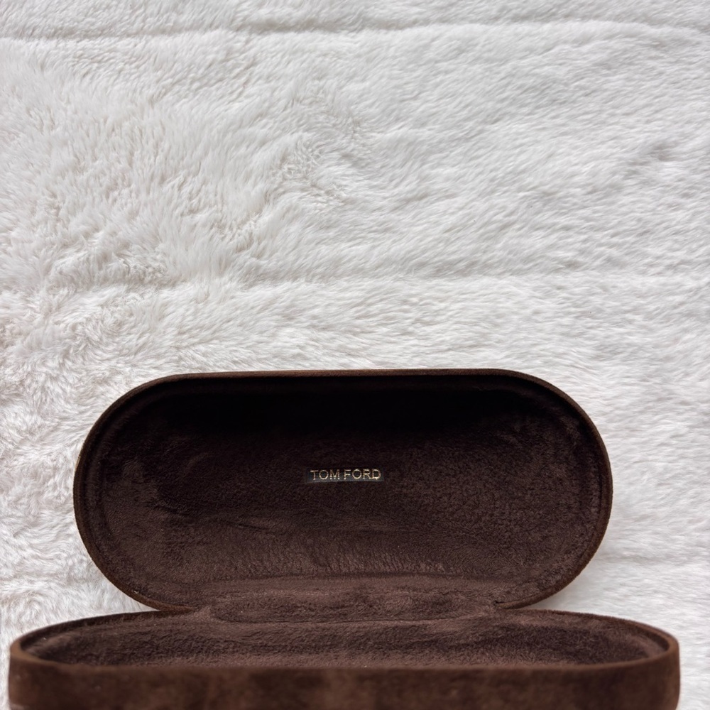 Tom Ford Chocolate Brown Velvet Sunglasses Case | Hard Shell Eyewear Box - Picture 4 of 5